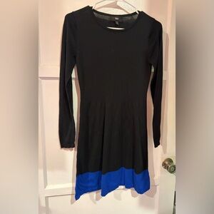 Target Mossimo Classic Black Blue Colorblock Knit Sweater Dress